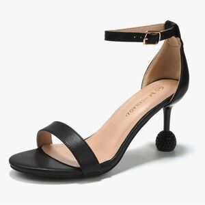 Moailaozi Womens Size 8 Open Toe Heels, Black, 3-Inch Heel, Sandals, New In Box